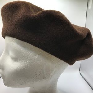 Beret Brown 100% wool  classic French style new never worn
